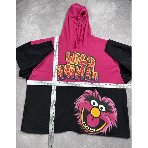 Disney The Muppets Women's Sz XXL Wild Animal Hoodie Sweatshirt Black Pink - Picture 2 of 16